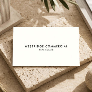 Carte De Visite Immobilier Commercial Luxe Minimaliste Ivoire