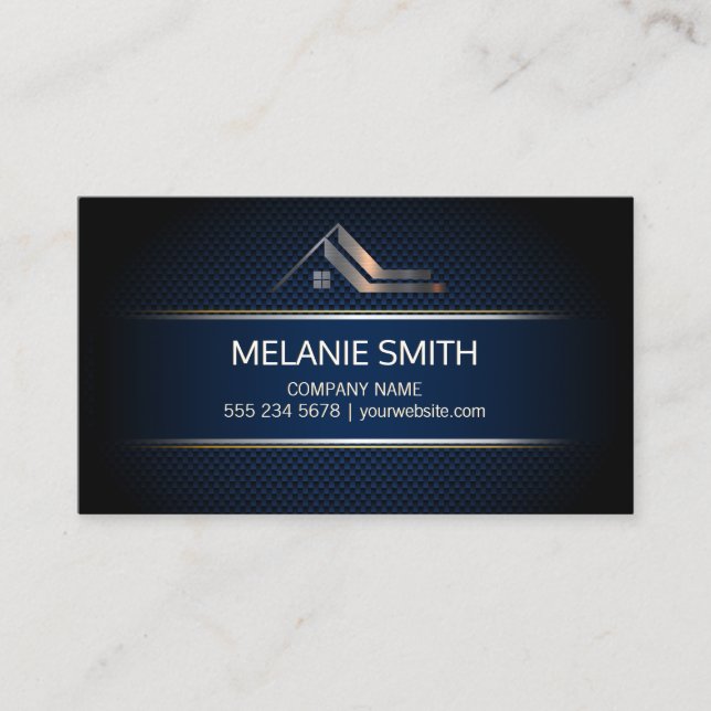 Carte De Visite Immobilier | Couleur | Fibre de carbone (Devant)