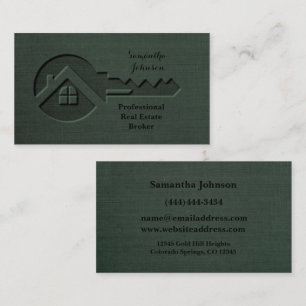 Carte de visite immobilier de luxe Key Pine Green
