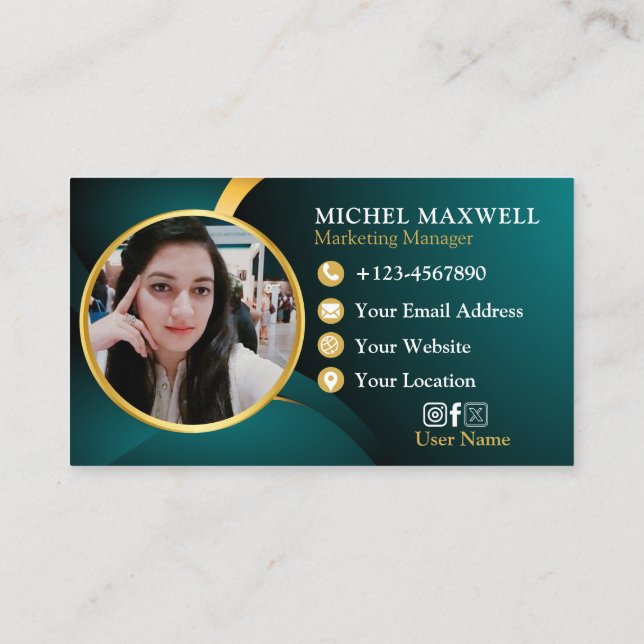 Carte De Visite Immobilier de luxe Premium Dark Green et Gold (Dos)