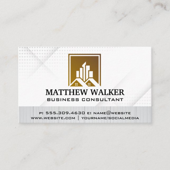 Carte De Visite Immobilier de maison | Propriété commerciale (Devant)