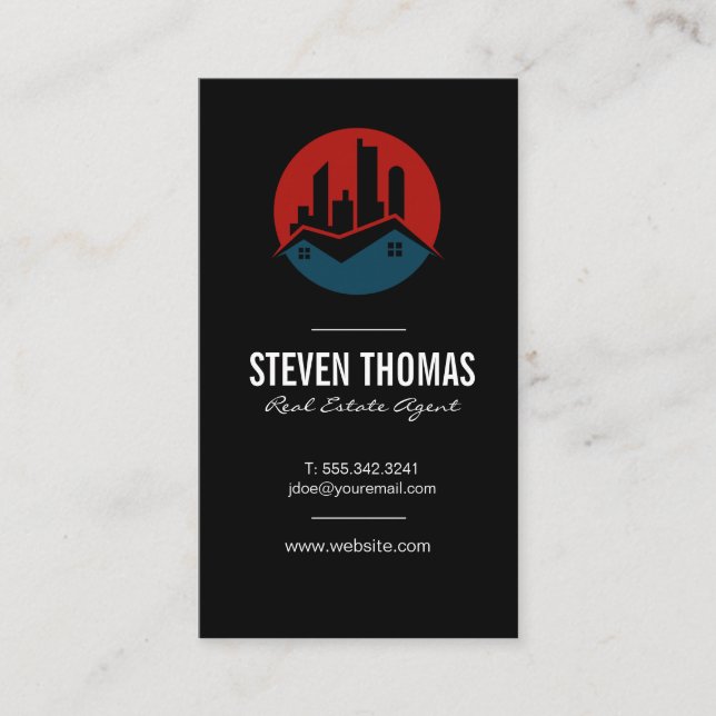 Carte De Visite Immobilier | Logo commercial résidentiel (Devant)