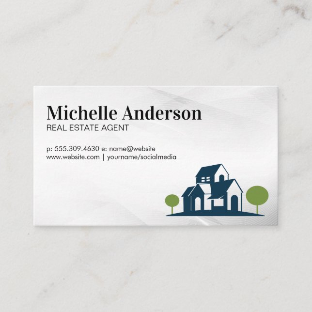 Carte De Visite Immobilier | Logo de la propriété (Devant)