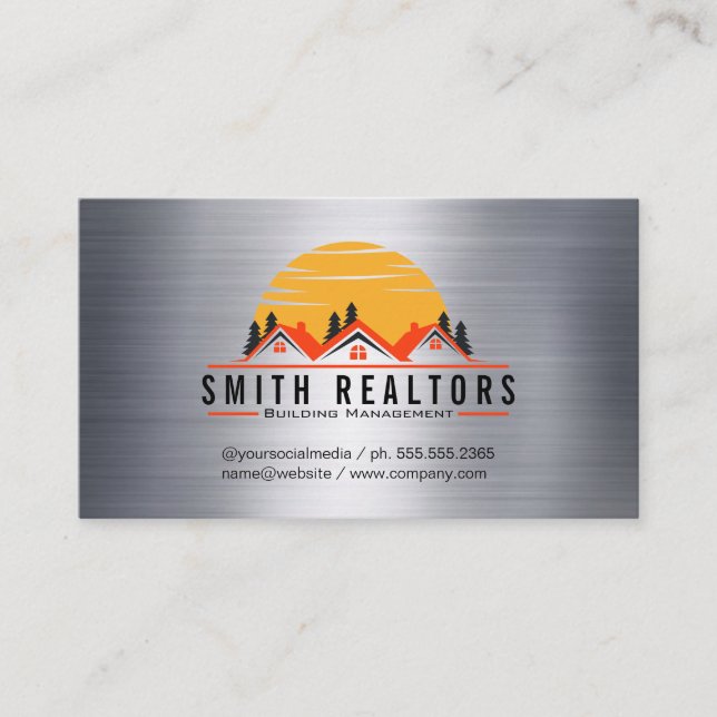 Carte De Visite Immobilier | Logo des maisons (Devant)