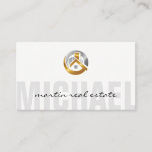 Carte De Visite Immobilier Logo métallique