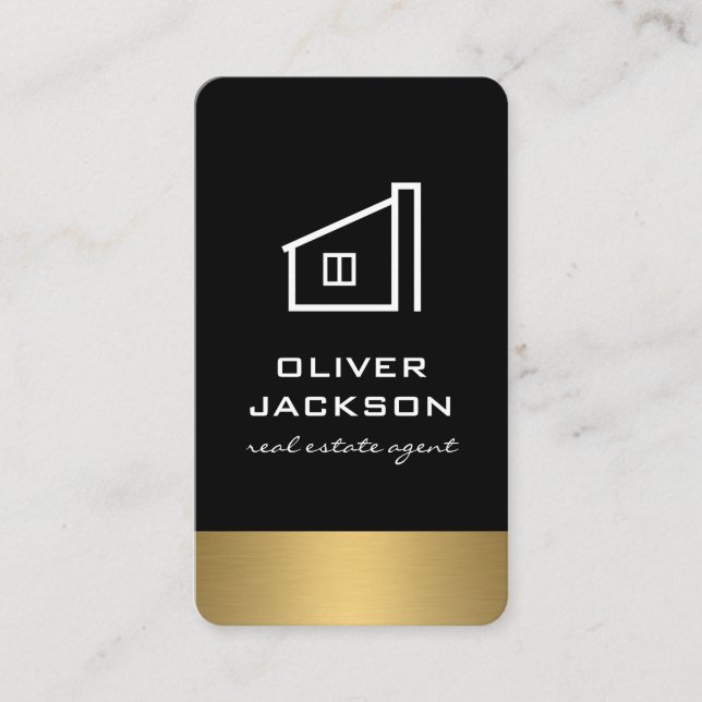 Carte De Visite Immobilier Lux Gold Trim (Devant)