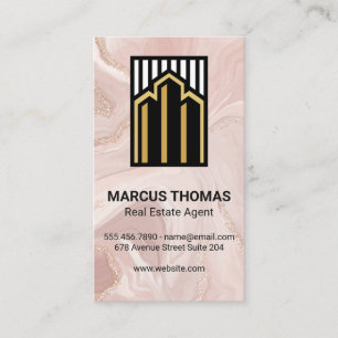 Carte De Visite Immobilier   Marbre rose