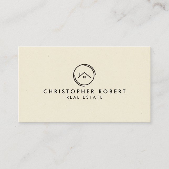 Carte De Visite Immobilier minimaliste blanc (Devant)