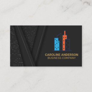 Carte De Visite Immobilier Moderne Fond Noir Élégant