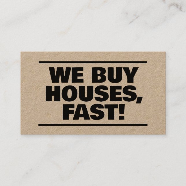 Carte De Visite Immobilier Nous Achetons Maisons QR Kraft (Devant)