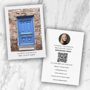 Carte De Visite Immobilier Photo Realtor QR Code Porte avant