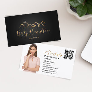 Carte De Visite immobilier professionnel ajouter photo code QR