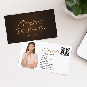 Carte De Visite immobilier professionnel ajouter photo code QR