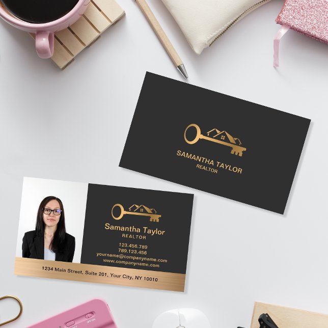 Carte De Visite Immobilier professionnel Ajouter photo et logo (Créateur téléchargé)