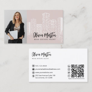 Carte De Visite Immobilier professionnel   Code QR photo