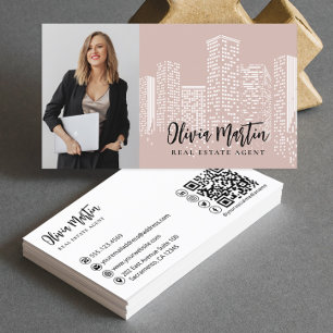 Carte De Visite Immobilier professionnel   Code QR photo