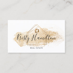 Carte De Visite immobilier professionnel maison courtier or