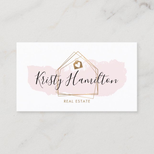 Carte De Visite immobilier professionnel maison courtier or (Devant)