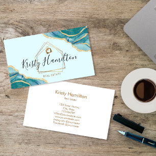 Carte De Visite immobilier professionnel maison courtier or affair