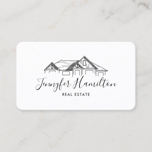Carte De Visite Immobilier professionnel maison courtier or photo (Devant)