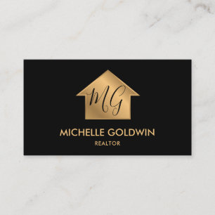 Carte De Visite Immobilier Professionnel Moderne Maison Monogramme