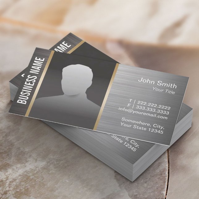 Carte De Visite Immobilier professionnel Realtor Metal Photo (Créateur téléchargé)
