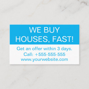 Carte De Visite Immobilier professionnel simple Nous achetons des 