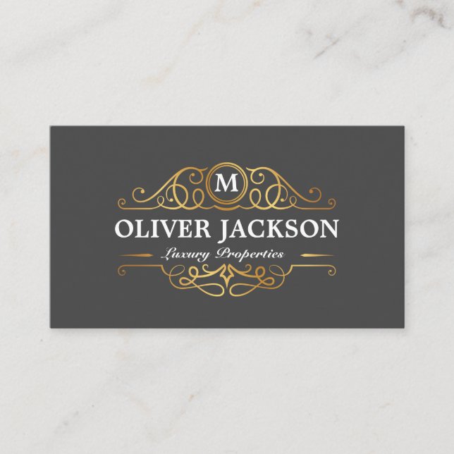 Carte De Visite Immobilier | Propriétés Gold Luxury (Devant)