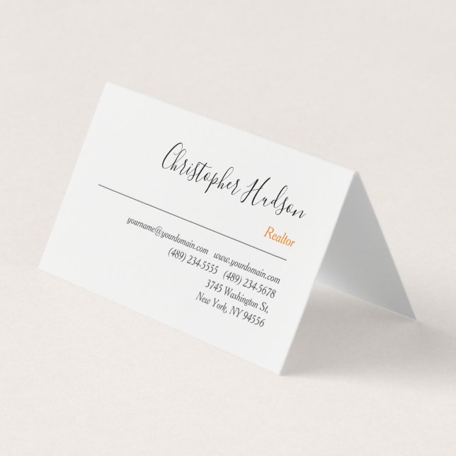 Carte De Visite Immobilier simple professionnel (Devant)