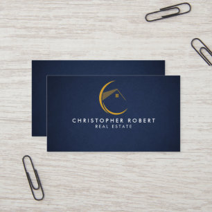 Carte de visite immobilière bleu marine minimalist