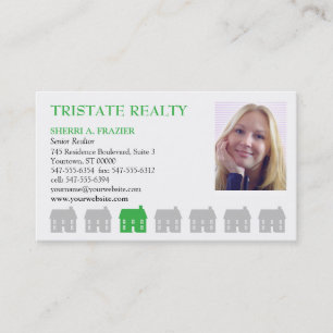 Carte De Visite Immobiliers de vert de Chambres de rangée