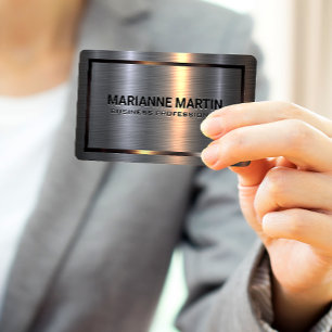 Carte De Visite Impression brossée en aluminium métallique Faux   