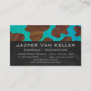 Carte De Visite Impression Brown et Turquoise de la vache