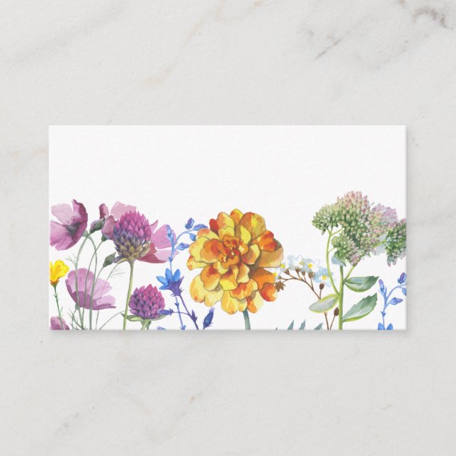 Carte de visite - impression d'aquarelle florale (Devant)