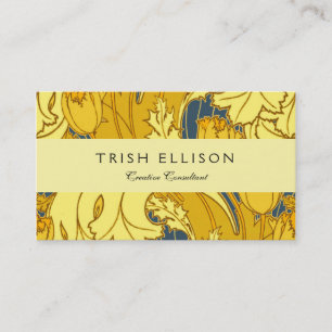 Carte De Visite Impression de motif de tulipe : Art nouveau bleu j