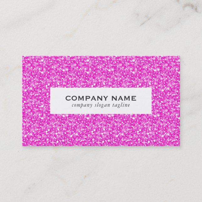 Carte De Visite Impression de Parties scintillant rose chaud (Devant)