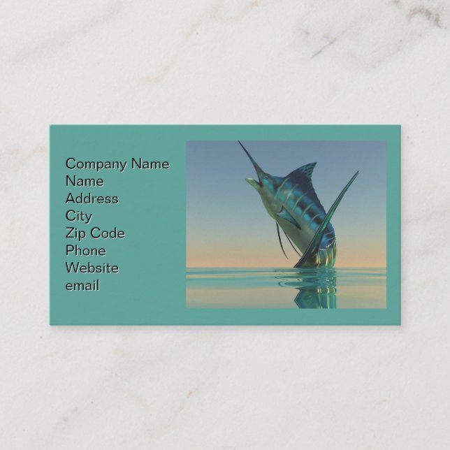 Carte De Visite Impression de poisson Marlin Sport (Devant)