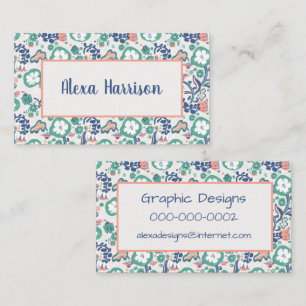 Carte De Visite Impression florale contemporaine