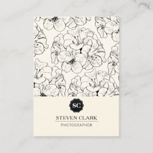 Carte De Visite Impression florale / Monogramme