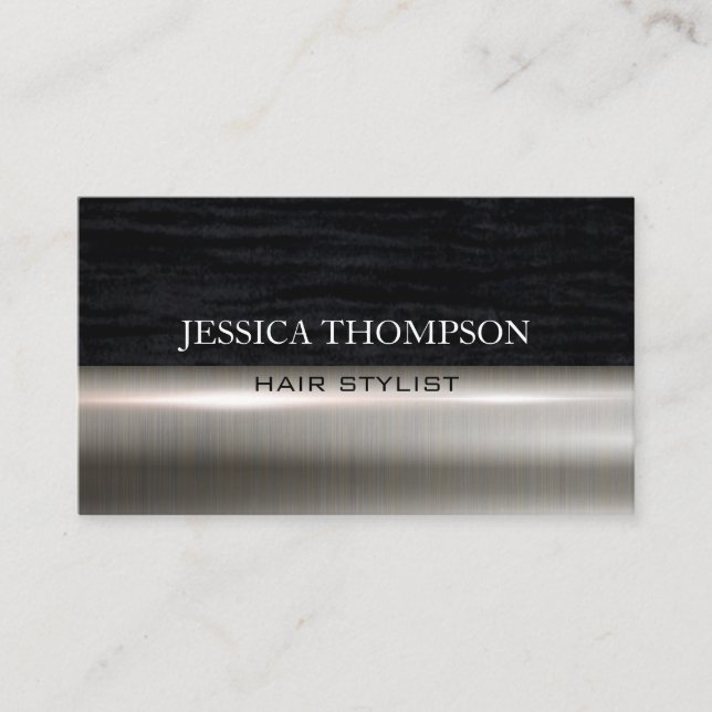 Carte De Visite Impression noire Faux Velvet | Couleur (Devant)