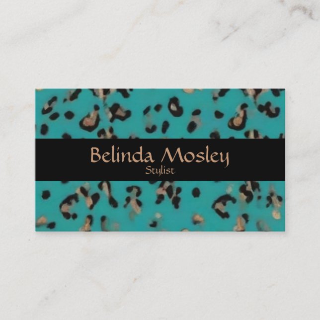 Carte De Visite Impression noire turquoise (Devant)