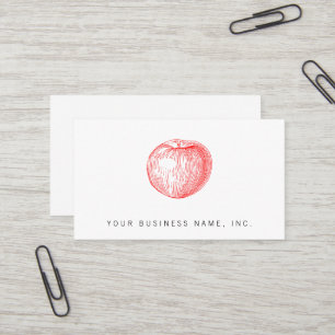Carte De Visite Impression typographique rouge Apple d'Apple de
