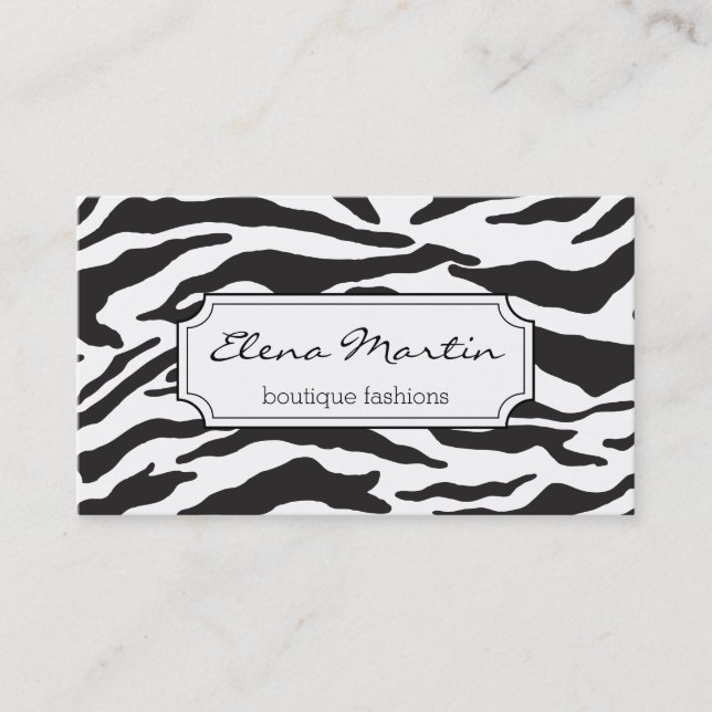 Carte De Visite Impression Zebra (Devant)