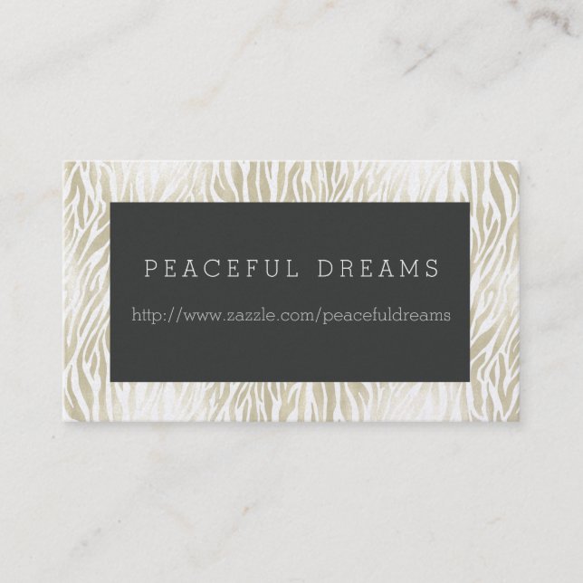 Carte De Visite Impression Zebra Gold Chic (Devant)