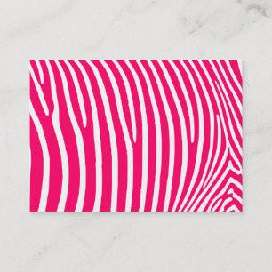 Carte De Visite Impression Zèbre rose et blanc chaud