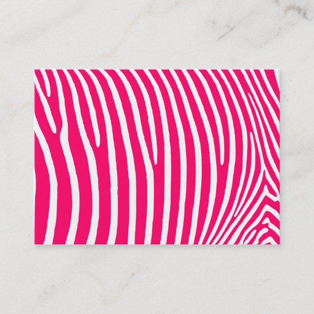 Carte De Visite Impression Zèbre rose et blanc chaud (Devant)