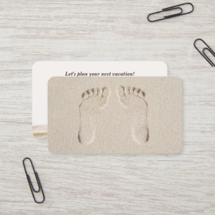 Carte De Visite Imprimantes à pieds dans le sable de plage
