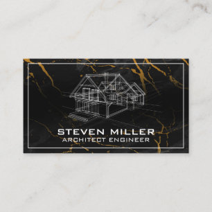 Carte De Visite Imprimantes bleues   Architecte   Construction   M