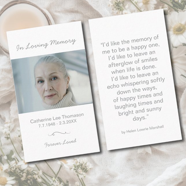 Carte De Visite In Loving Memory Photo Funeral Prayer Card (In Loving Memory Photo Funeral Prayer Card
)