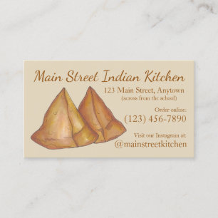 Carte De Visite Indian Samosas Restaurant Cuisine alimentaire Chef